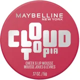 Maybelline New York Cloudtopia Wangen- & Lippen Mousse, 2-in-1 Blush & Lippenfarbe für 14H Halt, Luftig-leichte Textur & mattes Finish, Nr. 02 Ethereal Rouge, 5g