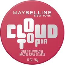 Maybelline New York Cloudtopia Wangen- & Lippen Mousse, 2-in-1 Blush & Lippenfarbe für 14H Halt, Luftig-leichte Textur & mattes Finish, Nr. 02 Ethereal Rouge, 5g