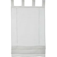 GARDINIA Raffrollo Transparenter Voile-Stoff, Schlaufen, Weiß, 70 x 140 cm