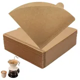 AMSGANK 200 Stück Papier Kaffeefilter Größe 2, V-förmiger Kaffeefilter Kegel Filterpapier Coffee Papierfilter Kegel Papierkaffeefilter für V60 Kaffeemaschinen Filterbecher 2-4 Tassen