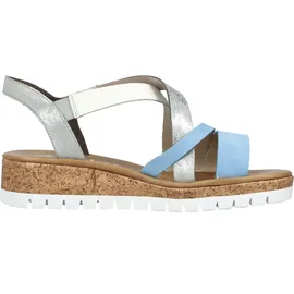 Rieker Keilsandaletten Damen Blau/Türkis/ Silber 40