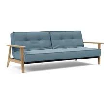 Innovation Living Schlafsofa Splitback Frej Eiche Stoff Light Blue
