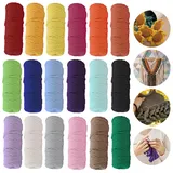 BORDEAG 18 Stück Garn 2mm*30m, Makramee Garn, Baumwollkordel, Baumwollseil Baumwolle Makramee Für DIY Handwerk, Hängepflanze,Blumenampel, Basteln Stricken Boho Deko Wandbehang