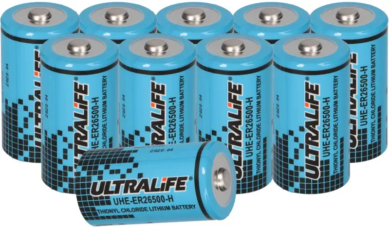 10x Ultralife UHE-ER26500 bobbin cell - C Rundzelle Lithium-Thionylchlorid 3,6V 9000mAh LS26500