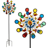 Lemodo Windrad Garten Metall 213 cm Bunt