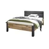 Begabino DALLAS Bett 140 x 200 cm - Modernes Jugendzimmer Bett in Montana Oak, Graphit - 146 x 96 x 213