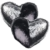 Wilson Gabor Deko-Pailletten-Kissen Herzform 40 x 40 cm Schwarz