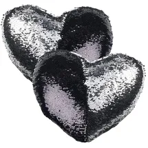 Wilson Gabor Deko-Pailletten-Kissen Herzform 40 x 40 cm Schwarz