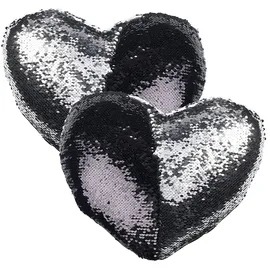 Wilson Gabor Deko-Pailletten-Kissen Herzform 40 x 40 cm Schwarz