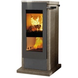 XEOOS® Kaminofen »x5 PATAGONIA«, gelb, Naturstein, 5 kW - grau