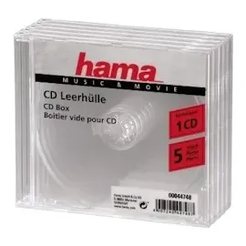 Hama 44748 CD-Leerhüllen 5er-Pack transperant