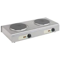Neumärker Manufaktur Doppelkochplatte, Gussheizplatten mit getrennten Stufenschaltern, Heizzonen 2x Ø 220 mm