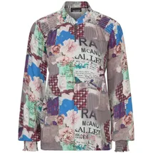 GOLDNER Leichte Printbluse mit Patchwork-Muster Braun 42