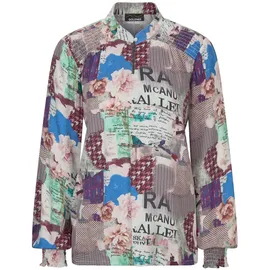 GOLDNER Leichte Printbluse mit Patchwork-Muster Braun 42