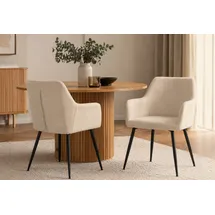 VCM Esszimmerstuhl Lizzy Stoff beige 2er Set