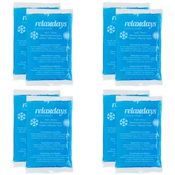 Relaxdays Kühlpads, 8er Set, Kalt-Warm-Kompressen, 9 x 15 cm, Erste Hilfe, wiederverwendbare Gelkühlkompressen, blau