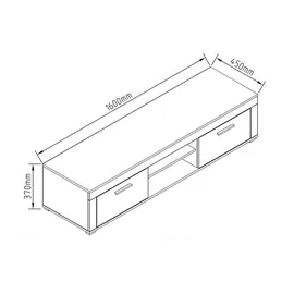 VCM Usilo XL Lowboard 160 x 45 x 37 cm Weiß Holz