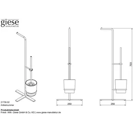 Giese WC-Bürstengarnitur Universal 21730-02 Verchromt