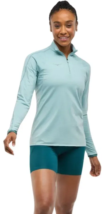 Hoka Damen Glidetech Quarter Zip grau