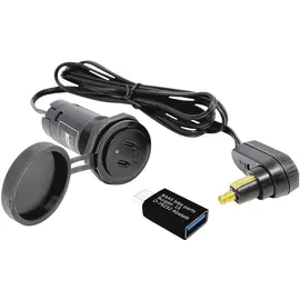 BAAS Tankrucksack-Kabel mit 2 USB-C-Anschlüssen und 1 USB-A Adapter USB22