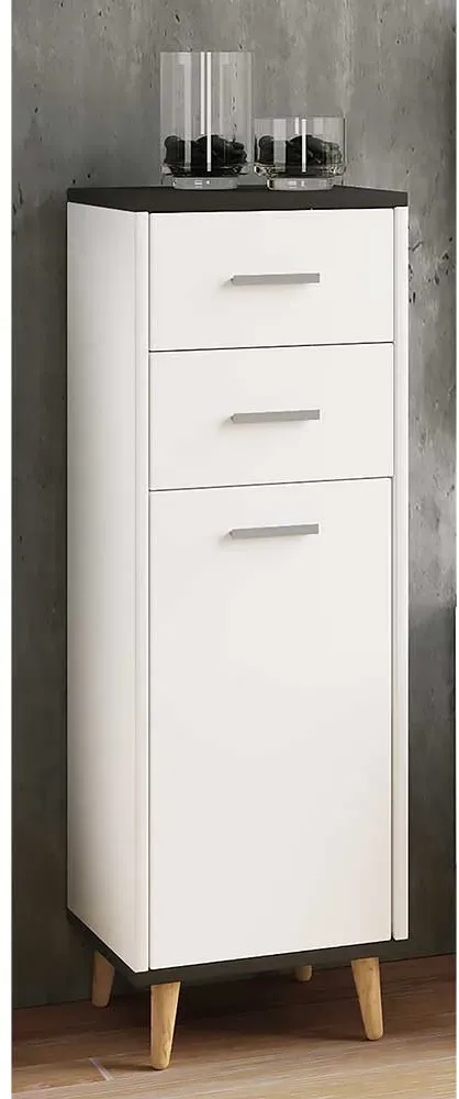 Unterschrank mit Schubladen in Weiß und Anthrazit 97 cm hoch