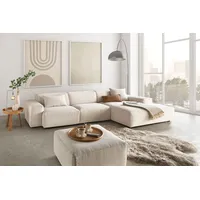 KAWOLA Sofa RANI Ecksofa Cord cremeweiß Recamiere rechts