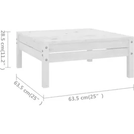 vidaXL Garten-Lounge-Set 6-tlg. Massivholz Kiefer weiß