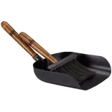 Relaxdays Kehrgarnitur Kaminofen Braun Schwarz