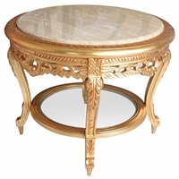 Antik Tisch Barock Couchtisch Marmorplatte Wohnzimmertisch Rokoko Teetisch Gold