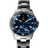 42 mm blau, FKM-Armband mit Edelstahlschnalle silber