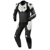 RevIt! Revit Beta 2 perforierte 2-Teiler Motorrad Lederkombi, schwarz-grau-weiss, Größe 48 für Männer