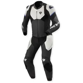 RevIt! Revit Beta 2 perforierte 2-Teiler Motorrad Lederkombi, schwarz-grau-weiss, Größe 48 für Männer