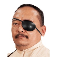 Supreme Replicas Kostüm Augenklappe aus Leder links, Unverzichtbares Piraten-Accessoire schwarz