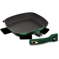Berlinger Haus Grill Pfanne with Detachable Handle, 28 cm, Emerald Collection BH/6089 Smaragd, 18/8 Edelstahl