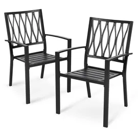 avestar Gartenstuhl 2er Set 2 x 56 x 56 x 85 cm schwarz