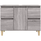 Tidyard Waschbeckenunterschrank Waschbeckenschrank Badschrank Aufbewahrungsschrank Unterschrank Wandschrank 80 x 33 x 60 cm (B x T x H) Mit 4 Schubladen und 1 Fach mit Einer Tür Grau Sonoma