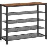 VASAGLE Schuhregal 120 x 92,5 x 30 cm schwarz / schwarz