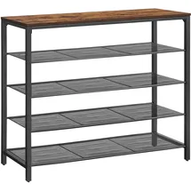 VASAGLE Schuhregal 120 x 92,5 x 30 cm schwarz / schwarz