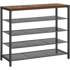 VASAGLE Schuhregal 120 x 92,5 x 30 cm schwarz / schwarz