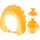 Relaxdays Haarwaschbecher Set mit Haube & Bürste, gelb-orange