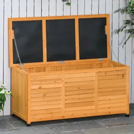 Outsunny Gartenbox, Kissenbox, Aufbewahrungsbox, Aufbewahrungsbox, Gartentruhe mit Stauraum gelb