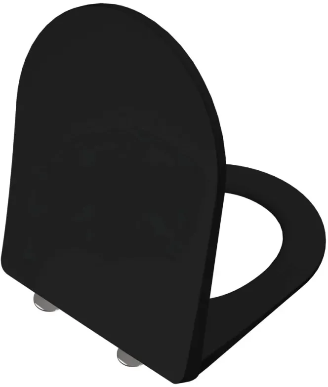 VitrA Universal Round WC-Sitz Superslim Wrap mit Absenkautomatik Schwarz Matt,208-483R009 208-483R009