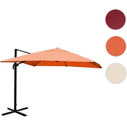 Gastronomie-Ampelschirm HWC-A96, Sonnenschirm, 3x4m (√ò5m) Polyester/Alu 26kg ~ terracotta ohne St√§nder