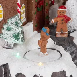 Fééric Lights and Christmas Bewegliche Weihnachtsszene, Lebkuchenhaus, 31 X 23 cm,