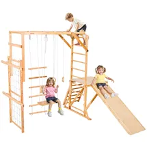 Vevor Klettergerüst 8 in 1 mit Rutsche und Schaukel Holz