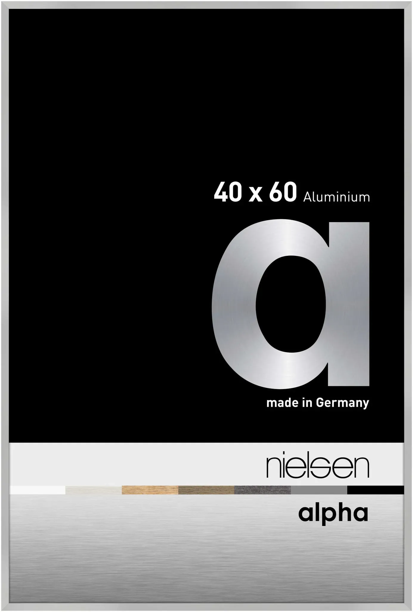 Nielsen Bilderrahmen Alpha Aluminium Normalglas / Floatglas / Silber Matt / 40 x...