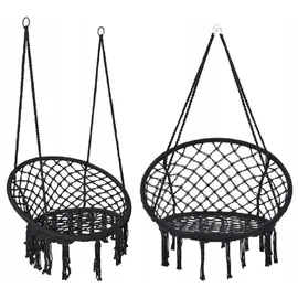 QLS Hängesessel mit Kissen Schwarz