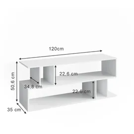 Vicco Lowboard Karel Weiß 120 x 51 cm,