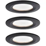 Paulmann LED Nova Coin rund starr schwarz matt 3x 6W Einbauleuchte Set 3-tlg. (944.73)