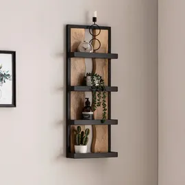 Wohnling Wandregal 80 x 30 x 10 cm Braun/Schwarz